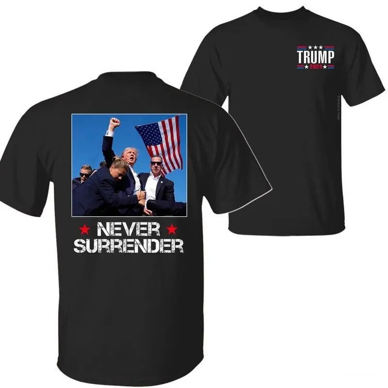 TRUM SHOT T-SHIRT, Never Surrender Shirt,  Pray For Trumm, Trumm Assassination, Unisex Classic Cotton Tee with Graphic...