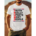 TRUMP printed men's short-sleeved casual T-shirt, round neck T-shirt, summer outdoor daily wear Menswear Top Hoodie,...
