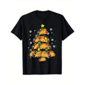 Taco Christmas Tree T-Shirt for Men - Black Cotton Mexican Food Holiday Tee made in usa Hoodie, Sweatshirt | GrindPrints.com