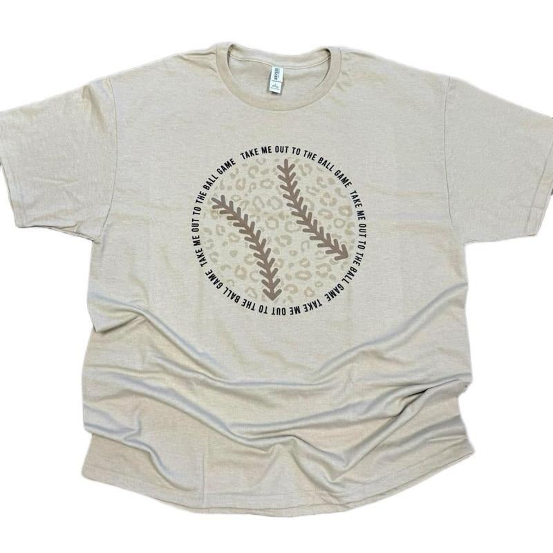 Take Me Out To The Ballgame Leopard Baseball Tee - Baseball Mom Shirt Hoodie, Sweatshirt | GrindPrints.com