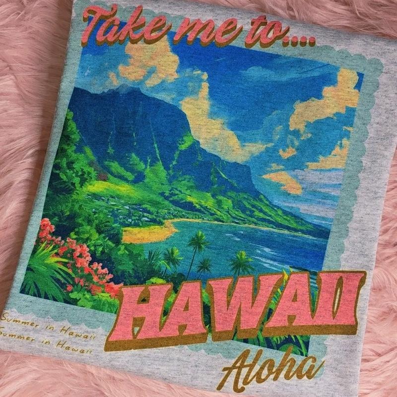 Take me to Hawaii , Graphic Tee Loose fit Hoodie, Sweatshirt | GrindPrints.com