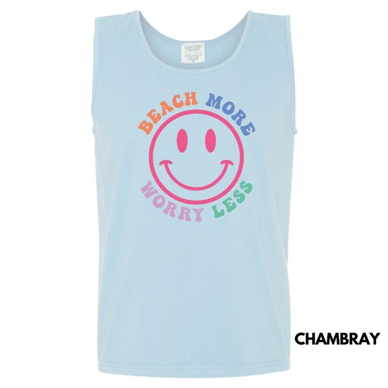Tank Top - Beach More Worry Less Comfort Colors Tank Top 'NLB' T-Shirts, Hoodie, Sweatshirt | GrindPrints.com