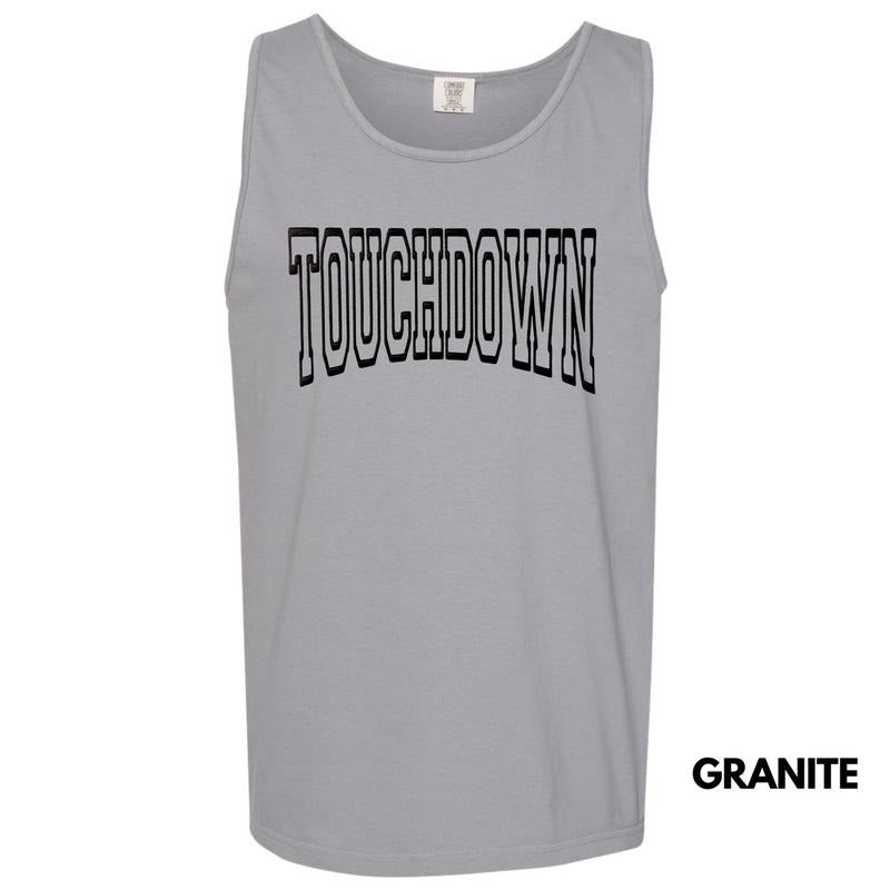 Tank Top - Black Touchdown Puff Comfort Colors Tank Top T-Shirts, Hoodie, Sweatshirt | GrindPrints.com