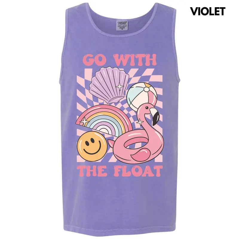 Tank Top - Go With The Float Comfort Colors Tank Top T-Shirts, Hoodie, Sweatshirt | GrindPrints.com