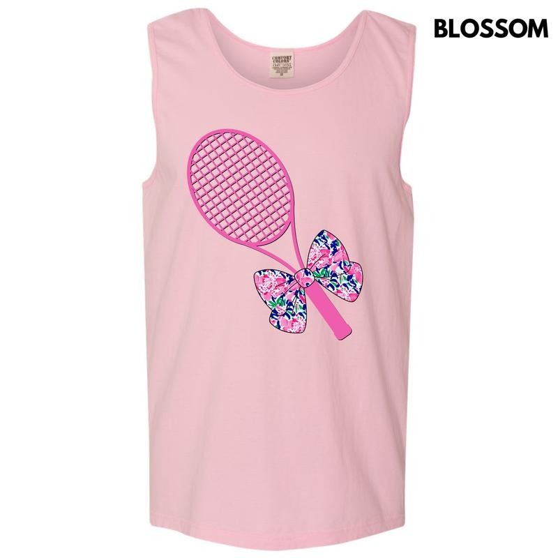 Tank Top - Pink Tennis Racket Comfort Colors Tank Top 'NLB' T-Shirts, Hoodie, Sweatshirt | GrindPrints.com