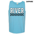 Tank Top - River Varsity Checkered Comfort Colors Tank Top 'NLB' T-Shirts, Hoodie, Sweatshirt | GrindPrints.com