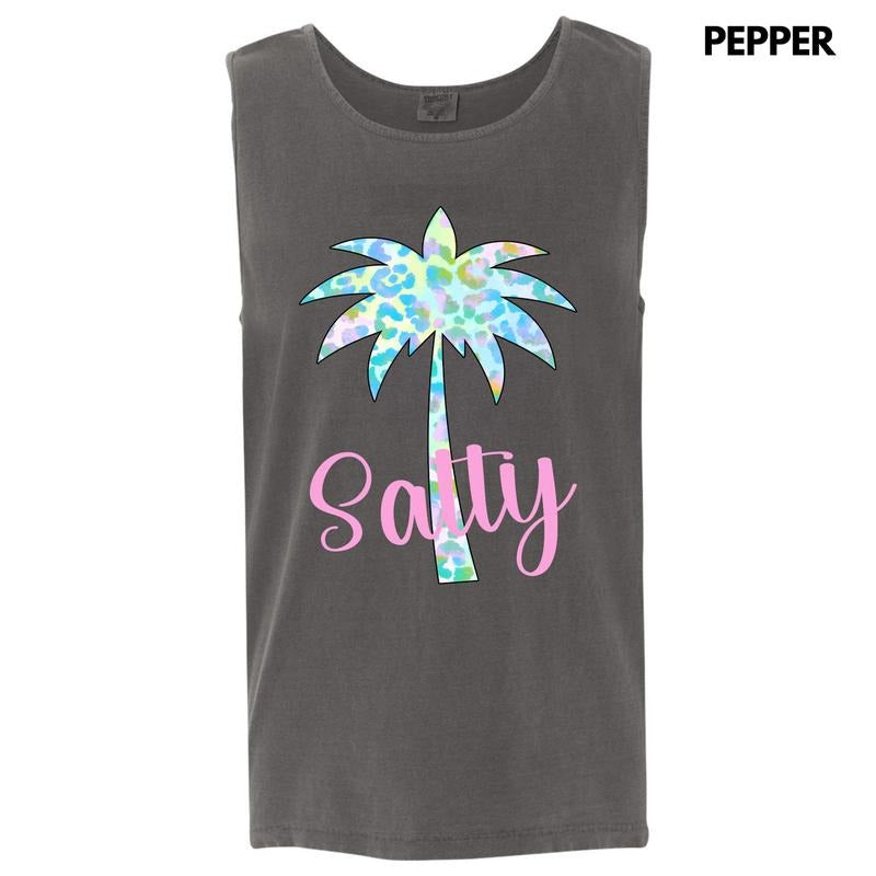 Tank Top - Salty Palm Tree Comfort Colors Tank Top T-Shirts, Hoodie, Sweatshirt | GrindPrints.com