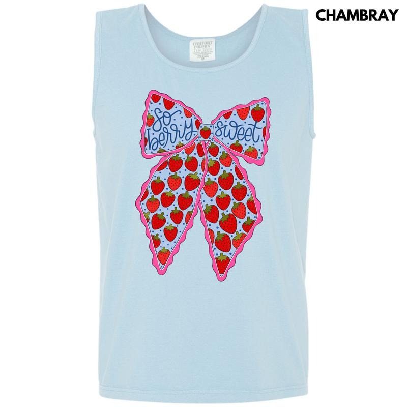 Tank Top - So Berry Sweet Bow Comfort Colors Tank Top 'NLB' T-Shirts, Hoodie, Sweatshirt | GrindPrints.com