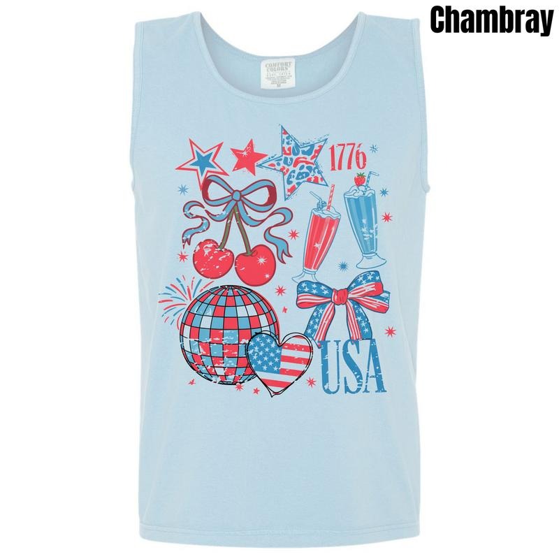Tank Top - True American Collage Comfort Colors Tank Top 'NLB' T-Shirts, Hoodie, Sweatshirt | GrindPrints.com