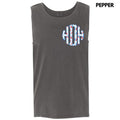 Tank Top -Pocket Size - Cherry Stripe Monogram Comfort Colors Tank Top 'NLB' T-Shirts, Hoodie, Sweatshirt | GrindPrints.com