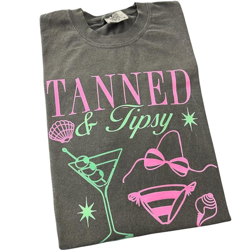 Tanned & Tipsy Comfort Colors T-Shirt Hoodie, Sweatshirt | GrindPrints.com