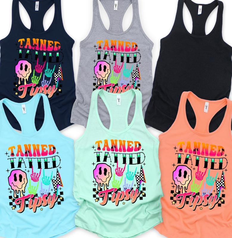 Tanned Tatted Tipsy WOMENS FIT Tank Top T-Shirts, Hoodie, Sweatshirt | GrindPrints.com