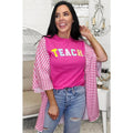 Teach Color Block Letter T-Shirt Hoodie, Sweatshirt | GrindPrints.com