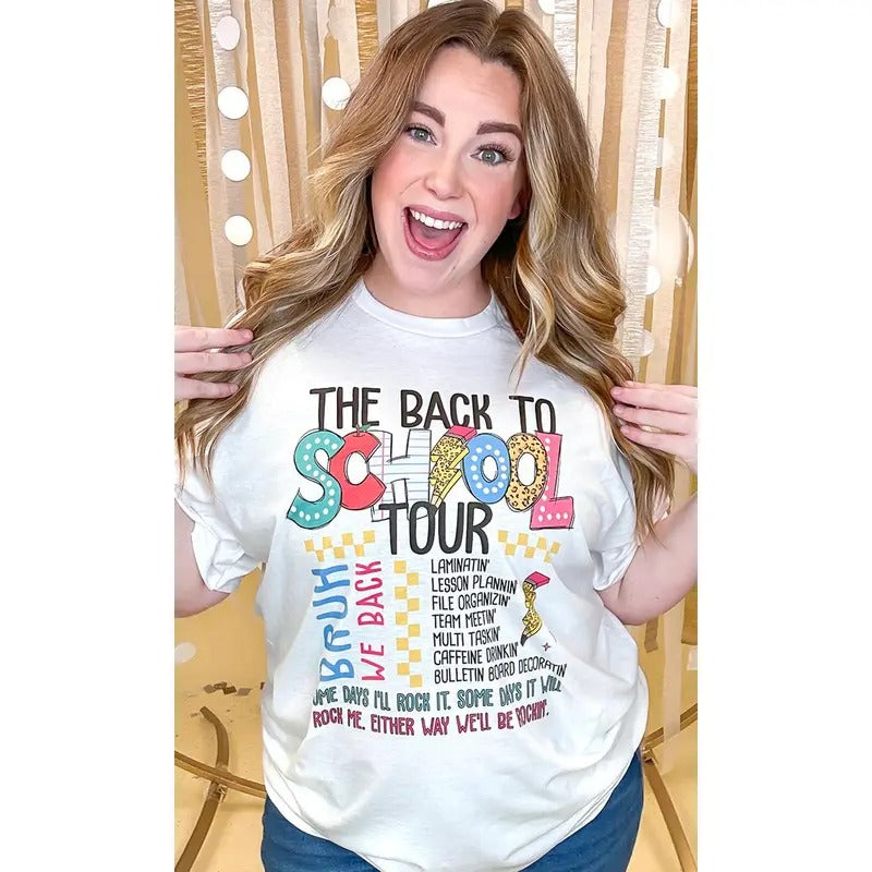 Teacher Back to School Tour Graphic T-Shirt Hoodie, Sweatshirt | GrindPrints.com