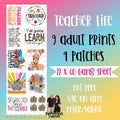 Teacher Life DTF Transfer Gang Sheet, 22 x 60 T-Shirts, Hoodie, Sweatshirt | GrindPrints.com