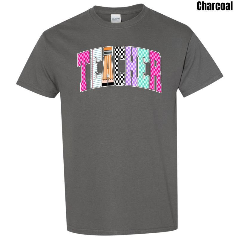 Teacher Multi Checker Gildan T-Shirt 'NLB' Hoodie, Sweatshirt | GrindPrints.com