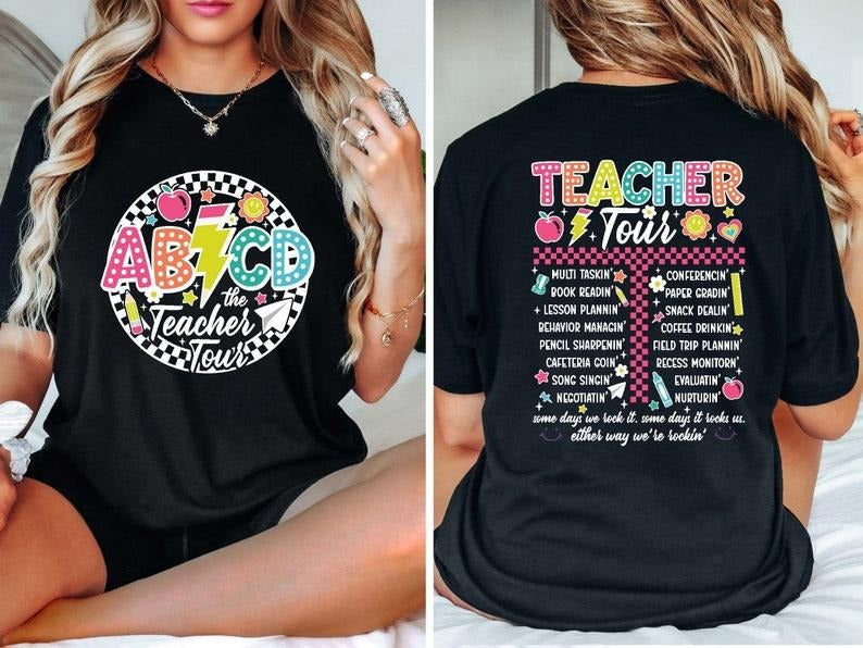 Teacher Shirt ABCD Teacher Tour Shirt Back School End Year Shirt Teacher Kindergarten Teacher Shirt Elementary School T-Shirts, Hoodie, Sweatshirt