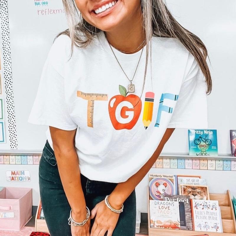 'Teacher TGIF' T-Shirt Hoodie, Sweatshirt | GrindPrints.com