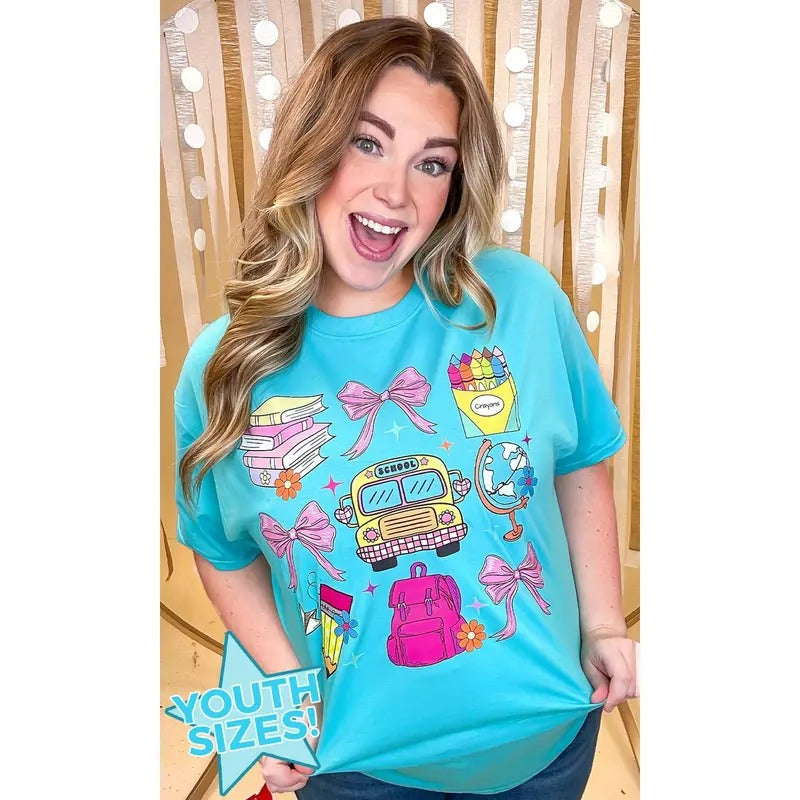 Teacher Things Bow and Bus T-Shirt Hoodie, Sweatshirt | GrindPrints.com