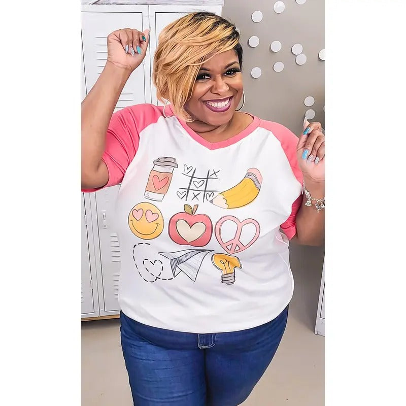 Teacher Tic Tac Toe Graphic V-Neck T-Shirts, Hoodie, Sweatshirt | GrindPrints.com