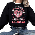 Teacher Valentine Sweatshirt, You Make The Whole Class Shimmer, Valentines Day Teacher Sweatshirt, Teacher Heart Love...