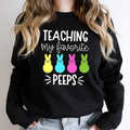 Teaching My Favorite Peeps Sweatshirt, Easter Teacher Hoodie, Matching Teachers Group Sweater For Easter, Teacher Gift...