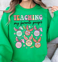 Teaching My Favorite Peeps, Teacher Sweatshirt Gift, Cute Easter Sweater, Easter Bunny, Retro Easter Teacher Gift, Gifts...