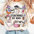 Teaching my boos shirt,Halloween teacher shirt,coquette pencil shirt,ghost teacher shirt,halloween shirt,cute ghost...
