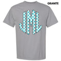 Teal Checker Monogram Comfort Colors T-Shirt 'NLB' Hoodie, Sweatshirt | GrindPrints.com