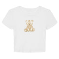 Teddy Bear Print Crew Neck Cropped T-Shirt, Casual Short Sleeve T-Shirt For Spring and Summer, Women's Clothing,...