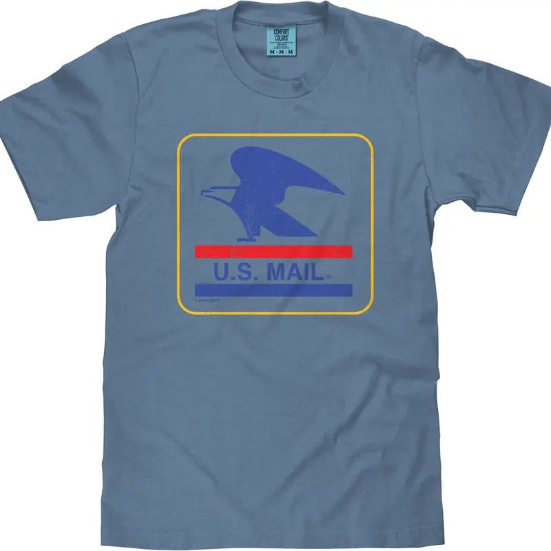 Tee Luv x Comfort Colors USPS U.S. Mail Eagle T-Shirt - Blue Jean Hoodie, Sweatshirt | GrindPrints.com