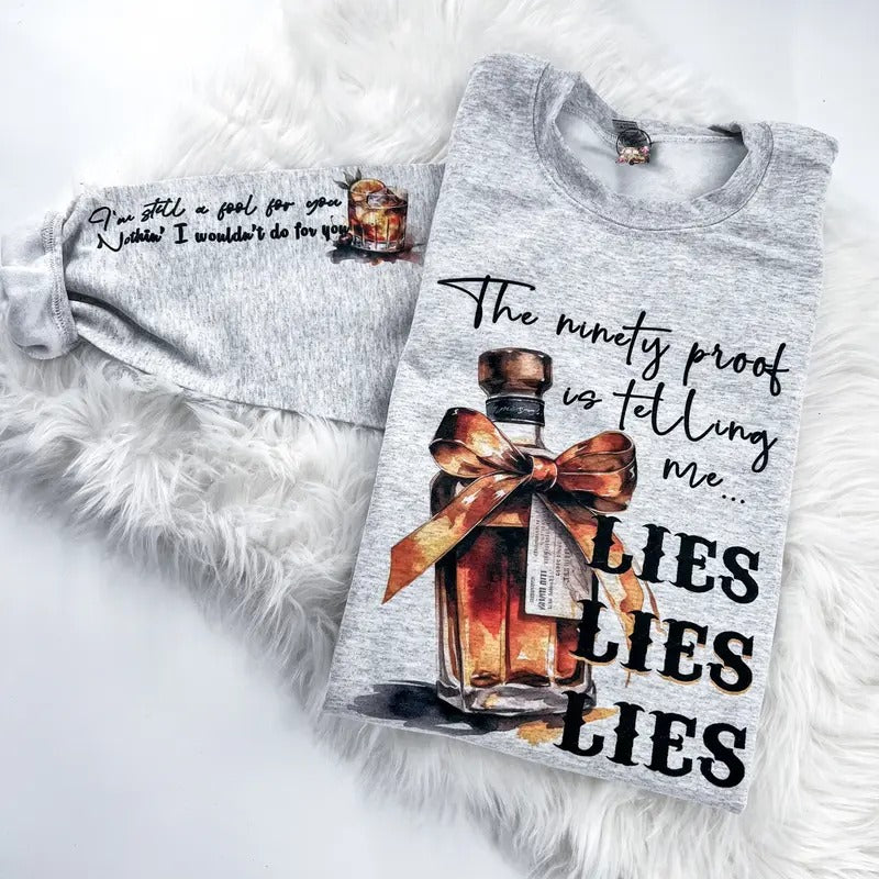 Telling Me Lies Sleeve Print Comfy Sublimation Tops Womenswear T-Shirts, Hoodie, Sweatshirt