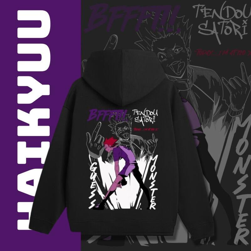 Tendou Satori Hoodie, Haikyuu Graphic Shirt, Anime Tee, Classic Cotton Hoodie Sweatshirt | GrindPrints.com