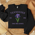 Tennessee Iris Embroidered State Flower Sweatshirt, Hometown Embroidered Shirt, Favorite Flower Embroidered Shirt Hoodie