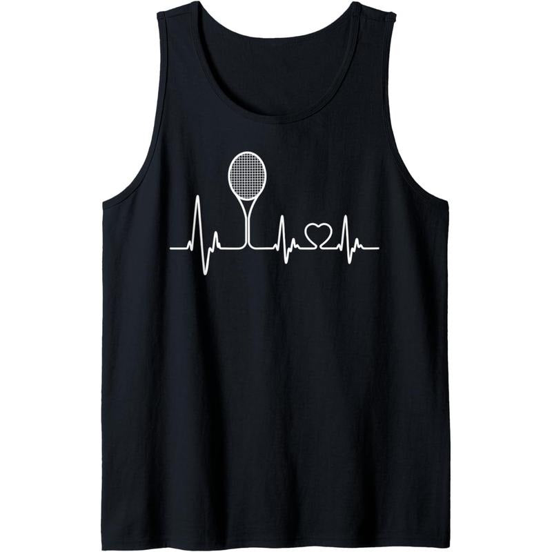 Tennis Lover Funny Tennis Heartbeat Best Tennis Players Tank Top T-Shirts, Hoodie, Sweatshirt