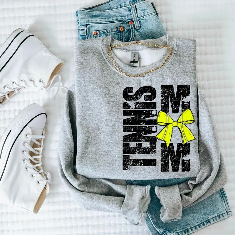 Tennis Mom Bow DTF Transfers - THIS IS NOT A SHIRT Hoodie, Sweatshirt | GrindPrints.com