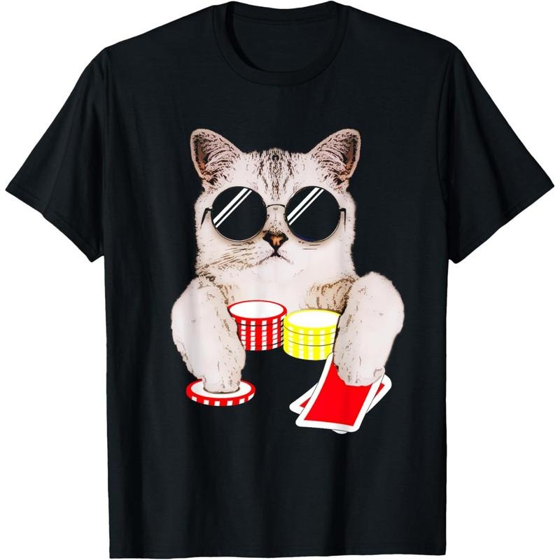 Texas Holdem Poker Cat T-Shirt made in usa Hoodie, Sweatshirt | GrindPrints.com