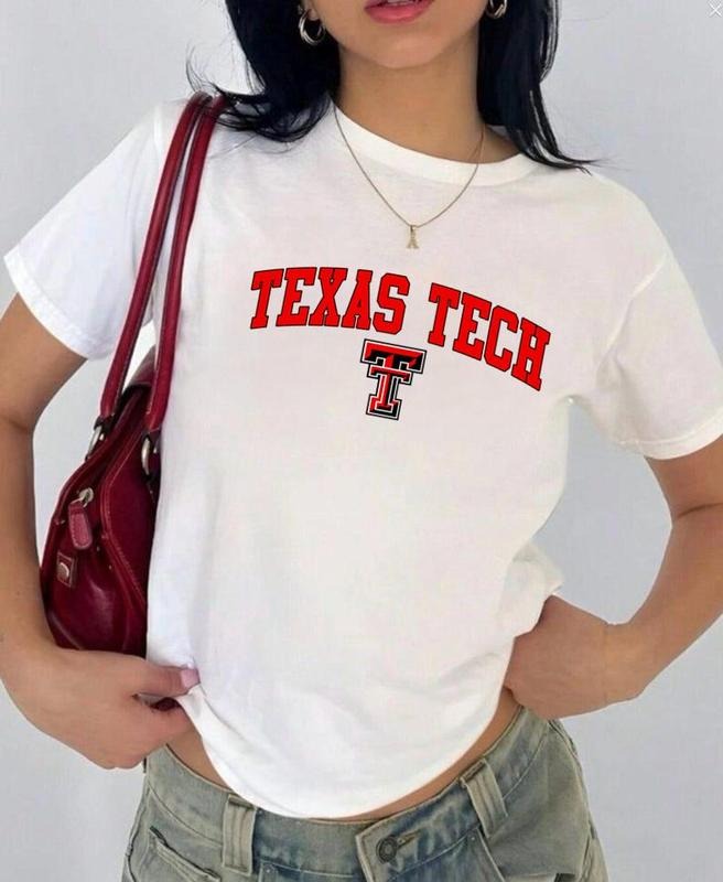 Texas Tech Vintage Sport Teams NCAA Collection Unisex Crewneck Black Baby Tee, Graphic Team Collection Baby Tee, Gift For...
