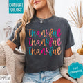Thankful Shirt Comfort Colors, Womens Thanksgiving Shirt, Fall Womenswear Oversized Crewneck Hoodie, Sweatshirt