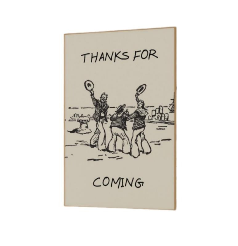 Thanks For Coming Print, Vintage Sailor Poster, Cute Quote Art, Aesthetic Apartment Wall Art Print, Gifts For Sister...