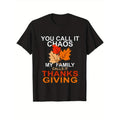 Thanksgiving Day Printed, Men's Cotton Turkey Graphic T-shirt, Casual Short Sleeve Crew Neck Gamer T-shirt, Men's Tee For...