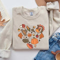 Thanksgiving Doodles Pumpkin Leaves Sweatshirt,Happy Turkey Day Hoodie,Thanksgiving Sweatshirt,Peace Sign...