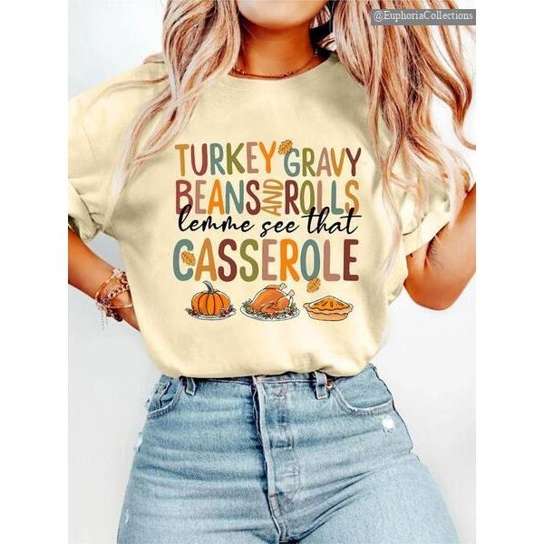 Thanksgiving Letter Printed Casual Short Sleeve Crew Neck Summer Top Daily Global Trending Outfits T-Shirts, Hoodie, Sweatshirt