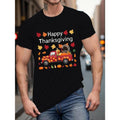Thanksgiving Turkey Truck Graphic T-Shirt for Men