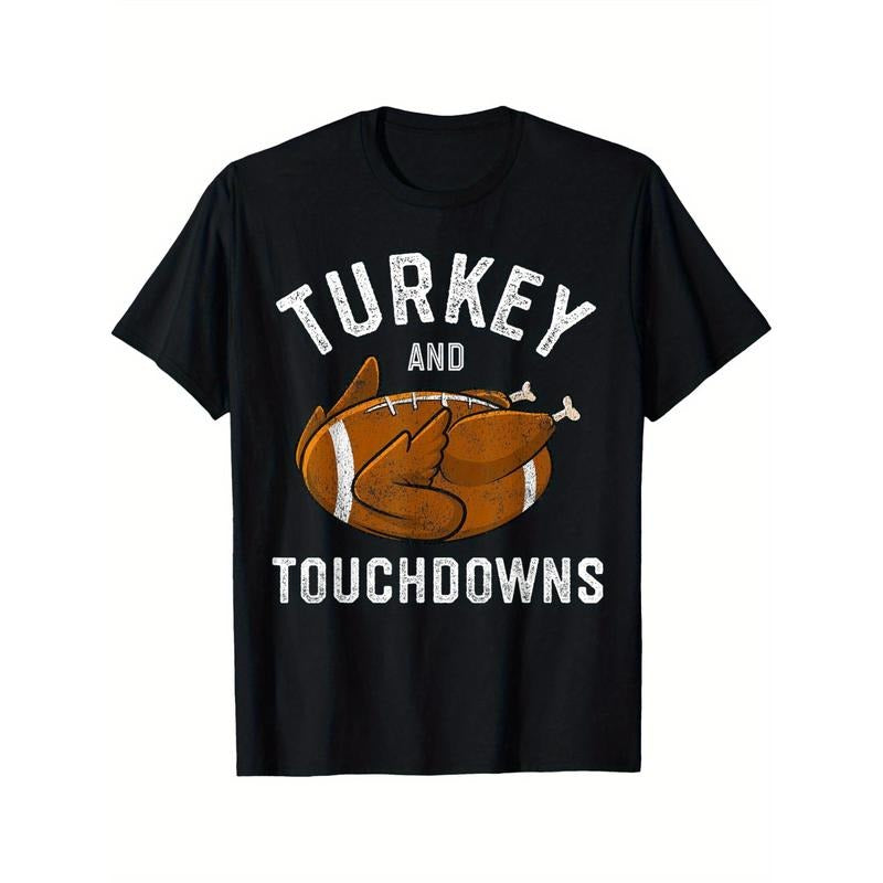 Thanksgiving Turkey Touchdown Football Comfortable Printed Made Usa T-Shirts, Hoodie, Sweatshirt