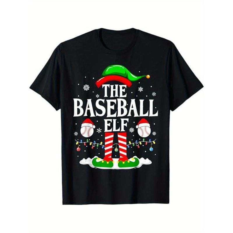 The Baseball Elf Funny Matching Xmas Baseball Christmas T-Shirt, 100% Cotton, Gifts for Men Dad Husband Grandpa, S-XXXL,...