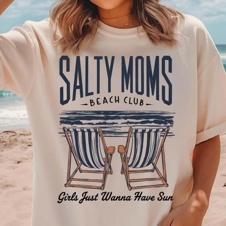 The Beach Club Shirt, Trendy Summer Tee, Aesthetic Beach Shirt Design, Retro Beach Girl, Funny Sarcastic Mom, Mother's...