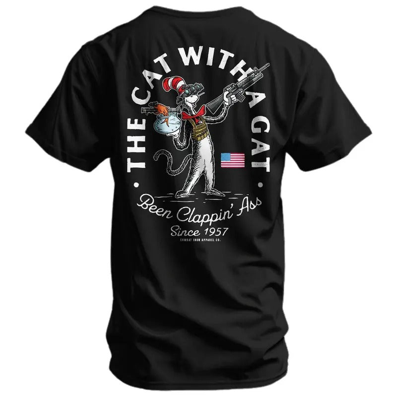 The Cat With A Gat Remix Men's T-Shirt Hoodie, Sweatshirt | GrindPrints.com