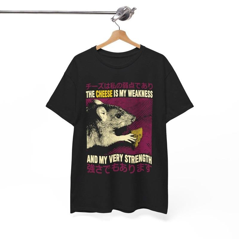 The Cheese is My Weakness Rat T-Shirt Hoodie, Sweatshirt | GrindPrints.com