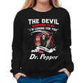 The Devil Whispered To Me I'm Coming Sweatshirt, Dr Pepper Devil Halloween Unisex Crewneck Sweater For Men, Women...